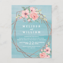 Hochzeit des geometrischen Kupfers Einladungspostkarte