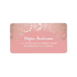 Hochzeit des Golden and Pink Garden Wonderland Adressaufkleber