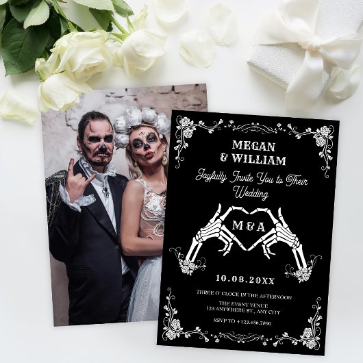 Hochzeit des gotischen Schädels Einladung