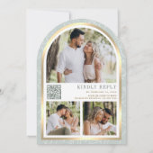 Hochzeit des grünen Blütengoldes-Schmetterlings Einladung (Rückseite)