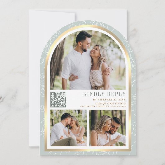 Hochzeit des grünen Blütengoldes-Schmetterlings Einladung (Rückseite)