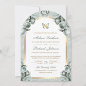 Hochzeit des grünen Blütengoldes-Schmetterlings Einladung (Vorderseite)