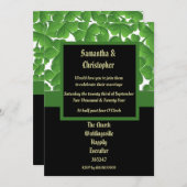 Hochzeit des grünen irischen Kleeblatts Einladung (Vorne/Hinten)