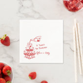 Hochzeit des handgezogenen Champagner-Glashauses Serviette (Beispiel)