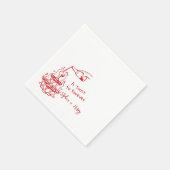 Hochzeit des handgezogenen Champagner-Glashauses Serviette (Ecke)