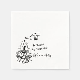 Hochzeit des handgezogenen Champagner-Glashauses Serviette