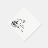 Hochzeit des handgezogenen Champagner-Glashauses Serviette (Ecke)