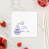 Hochzeit des handgezogenen Champagner-Glashauses Serviette (Beispiel)