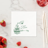 Hochzeit des handgezogenen Champagner-Glashauses Serviette (Beispiel)