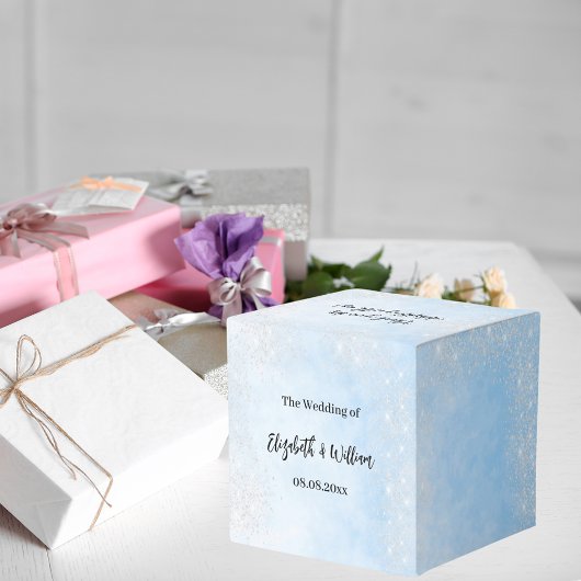 Hochzeit des hellblauen Glitzer Geschenkschachtel