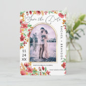 Hochzeit des hellrosa, gelben Fotos Save The Date (Stehend Vorderseite)