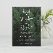 Hochzeit des Hirschwaldes-Pinienwaldes Save The Date (Stehend Vorderseite)