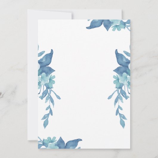 Hochzeit des hübschen blauen Fotos mit Blütenblätt Save The Date (Rückseite)