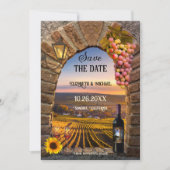 Hochzeit des italienischen Wine Themed Fotos Save The Date (Vorderseite)