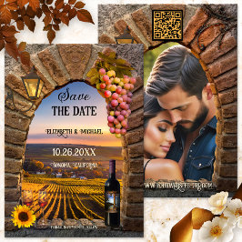 Hochzeit des italienischen Wine Themed Fotos Save The Date