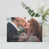 Hochzeit des klassischen Fotos Dankeskarte (Stehend Vorderseite)