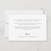 Hochzeit des klassischen Fotos Dankeskarte (Rückseite)