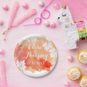 Hochzeit des Korallenpfirsichs mit moderner Aquare Pappteller (Party)