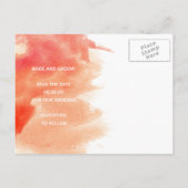Hochzeit des Korallenriffs im Wasserfarbenprächtig Ankündigungspostkarte (Rückseite)