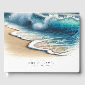 Hochzeit des Küstenstrands in der Ozeanwelle Gästebuch (Vorderseite)