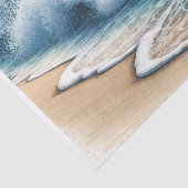 Hochzeit des Küstenstrands in der Ozeanwelle Seidenpapier (Ausschnitt)