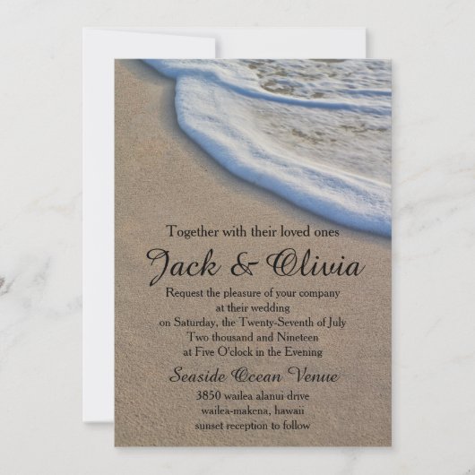 Hochzeit des lässigen Sandmeers Einladung (Vorderseite)