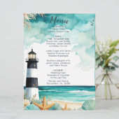 Hochzeit des Leuchtturms Menükarte (Stehend Vorderseite)