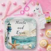 Hochzeit des Leuchtturms Pappteller (Party)