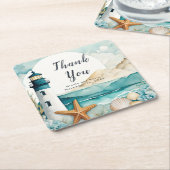 Hochzeit des Leuchtturms Rechteckiger Pappuntersetzer (angewinkelt)