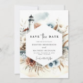 Hochzeit des Leuchtturms "Romantic Whimsical Typog Save The Date (Vorderseite)