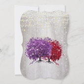 Hochzeit des lila und Roten Herzens Einladung (Rückseite)