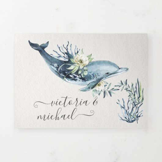 Hochzeit des Meeres Dreifach Gefaltete Einladung (Cover)