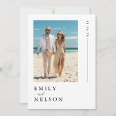 Hochzeit des Minimalistisch Beach Destination Foto Einladung (Vorderseite)