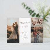 Hochzeit des Minimalistischen Fotos Dankeskarte (Stehend Vorderseite)