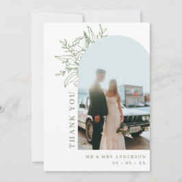 Hochzeit des Minimalistischen Fotos der Blumenarch Dankeskarte