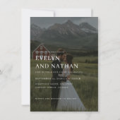 Hochzeit des Minimalistischen Fotos für Bergziele Einladung (Rückseite)