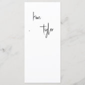 Hochzeit des Minimalistischen Fotos Menükarte (Rückseite)