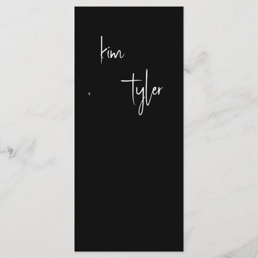 Hochzeit des Minimalistischen Fotos Menükarte (Rückseite)