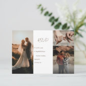 Hochzeit des Minimalistischen Fotos RSVP Karte (Stehend Vorderseite)