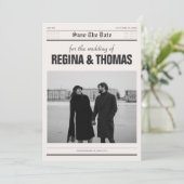 Hochzeit des Minimalistischen Fotos Save The Date (Stehend Vorderseite)