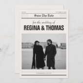 Hochzeit des Minimalistischen Fotos Save The Date (Vorne/Hinten)