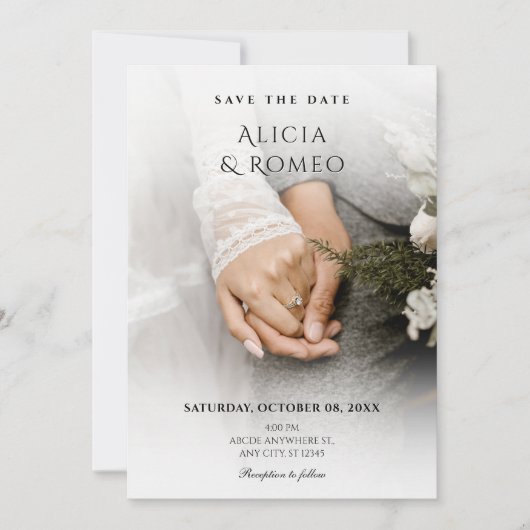 Hochzeit des Minimalistischen Fotos Save The Date (Vorderseite)