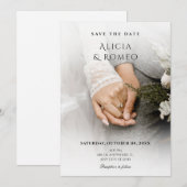 Hochzeit des Minimalistischen Fotos Save The Date (Vorne/Hinten)