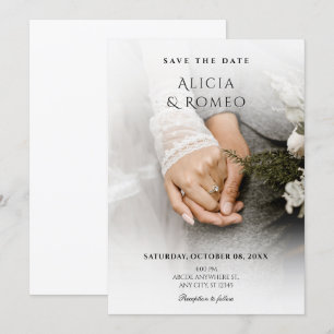 Hochzeit des Minimalistischen Fotos Save The Date