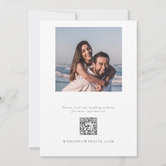 Hochzeit des Minimalistischen Kiefernwaldes im Win Save The Date (Rückseite)