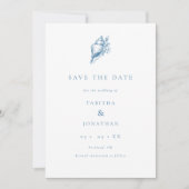 Hochzeit des Minimalistischen Seasell-Fotos an der Save The Date (Vorderseite)