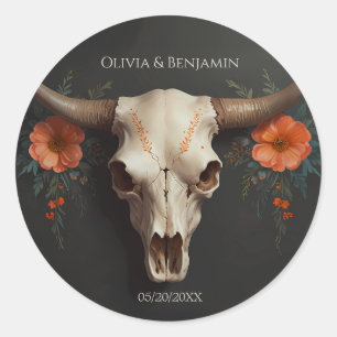 Hochzeit des Minimalistischen Watercolor Runder Aufkleber