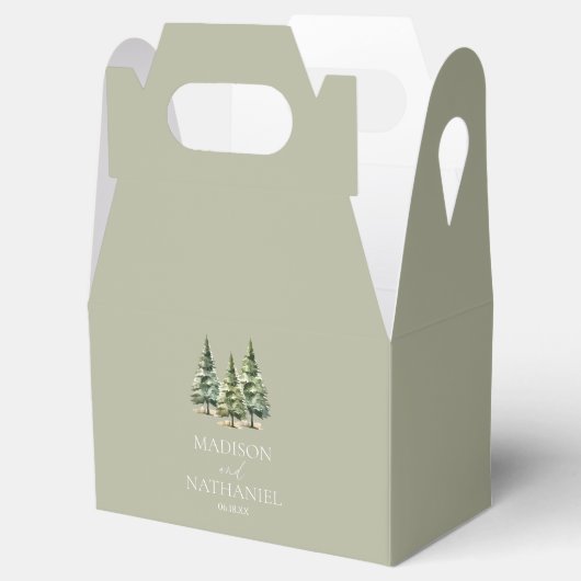 Hochzeit des Minimalistischen Winterschneewaldes Geschenkschachtel (Geöffnet)