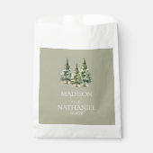 Hochzeit des Minimalistischen Winterschneewaldes Geschenktütchen (Vorderseite)