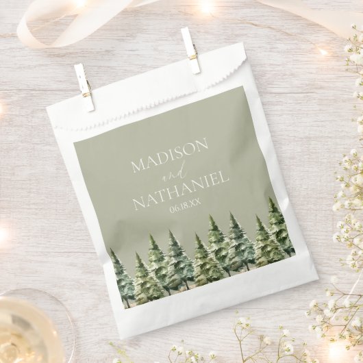Hochzeit des Minimalistischen Winterschneewaldes Geschenktütchen (Ausgeschnitten)